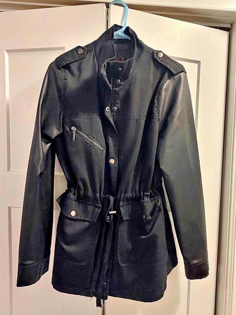 Yoki Black Belted Utility Jacket